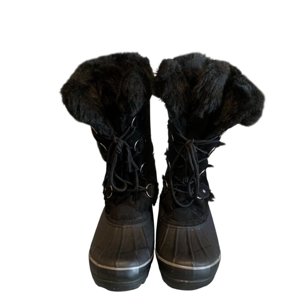 Khombu Women's Black‎ Lace-up Snow Boots Size 9